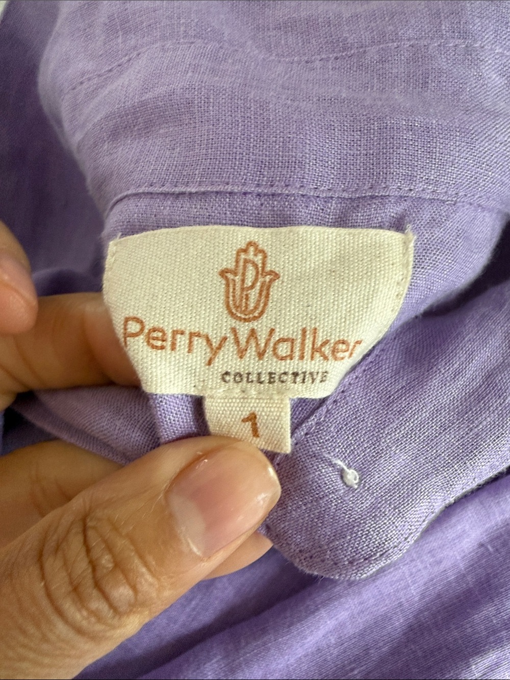Perry Walker the Sydney Lavender Button-Front Maxi Shirt Dress - 100% Linen - Picture 10 of 11